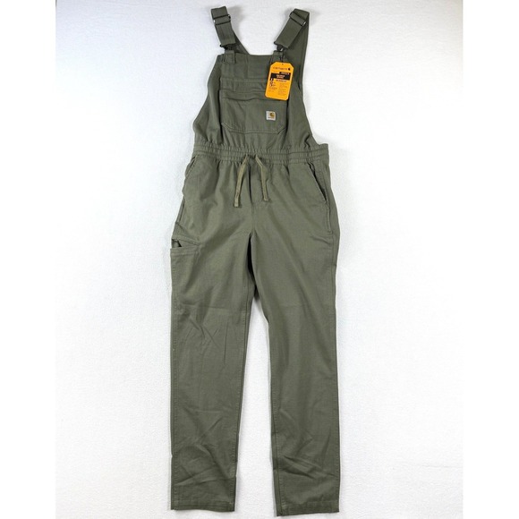 Carhartt Denim - Carhartt Bib Overall Womens Force Riptstop Size XS Olive Green Relaxed NEW